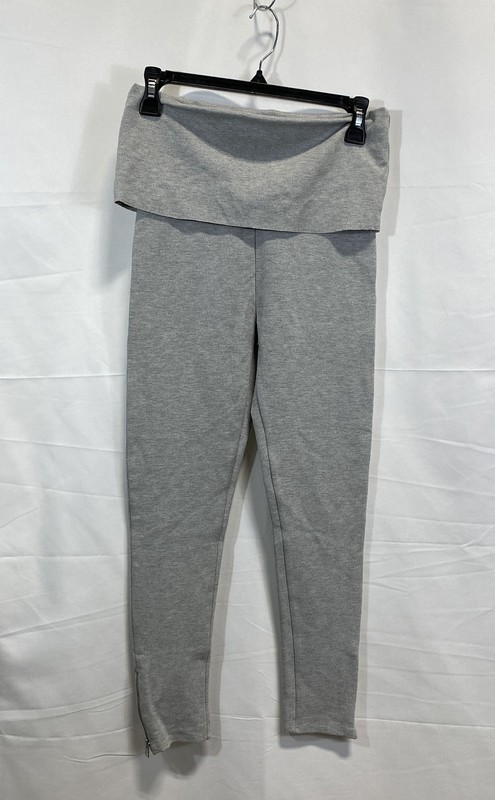 AllSaints Women's Grey Heathered Knit Ankle Zip Leggings Size Small