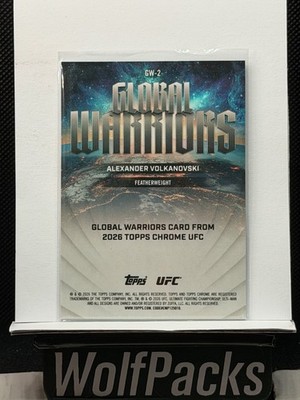 2026 Topps Chrome UFC - Global Warriors Alexander Volkanovski #GW