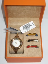 Tory Burch The Miller Watch Women's Gold Tone Interchangeable Bezel TBW6214 Set