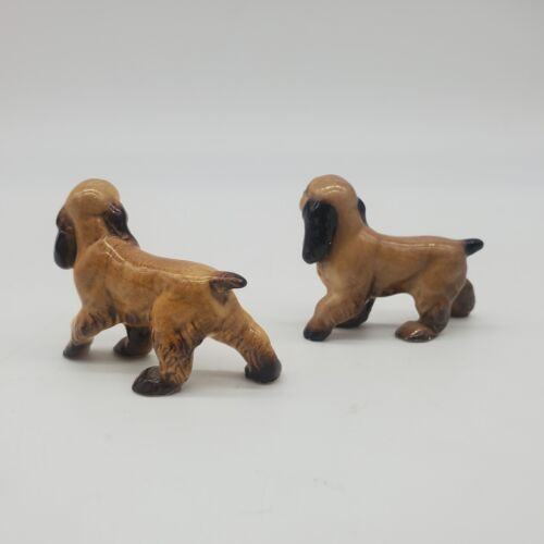 Vintage Hagen Renaker Dog Cocker Spaniel Miniature Figurine Ceramic Animal Pair - Picture 4 of 7