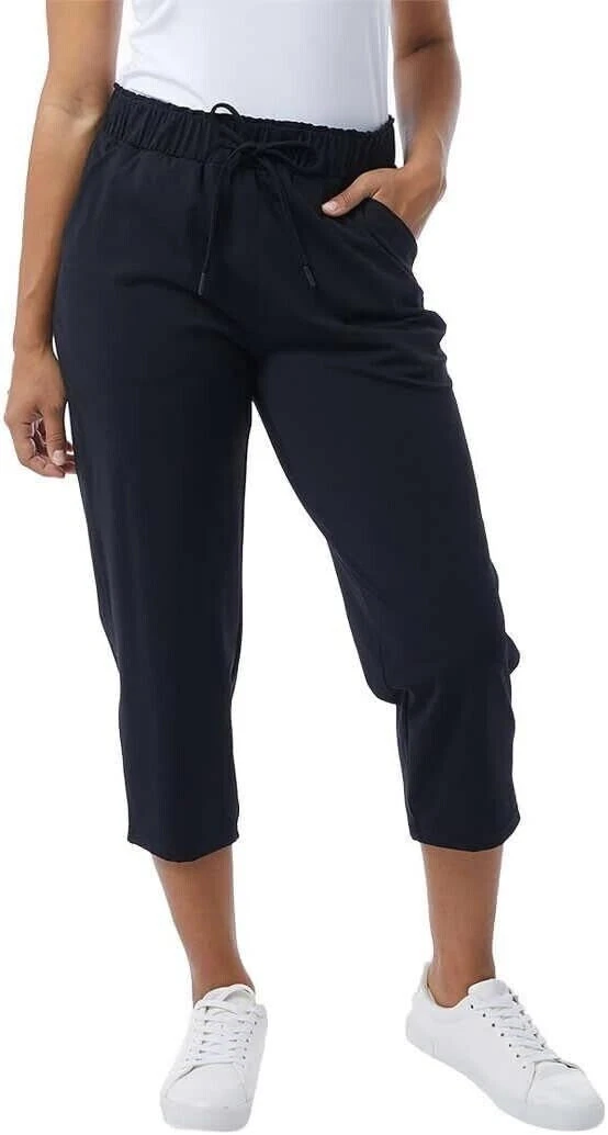 32 Degrees Ladies Nylon Lux Capri, Black, M