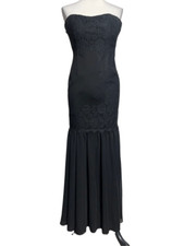 Aiden Mattox Strapless Black Lace Formal Dress Evening Gown Size 4