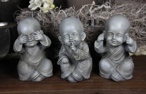 3er Set Buddha nichts hören* nichts sehen* nichts sagen** Deko Statuen Skulptur*