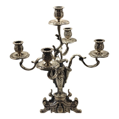 Candelabra Candle Holder 5 Stems Metal Silver Italy - Bild 7 von 10