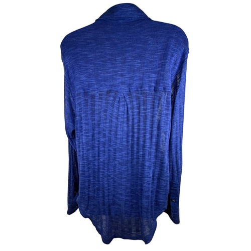 FP Beach Reality Bites Electric Blue Button Top Sheer Lightweight Relaxed Fit XS - Picture 11 of 15