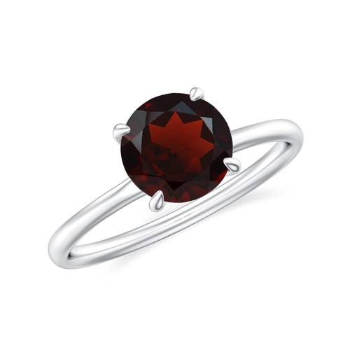 Garnet Natural 1.5 CT Solitaire Engagement Ring 925 Sterling Silver Gold Jewelry - Bild 2 von 21