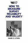How to Measure Survey Reliability and Validity by Mark S. Litwin (Paperback, 1995)