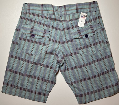 Plaid Shorts Size 34 Waist Blue Golf Casual Preppy New With Tags Boys Size 13/14 - Picture 7 of 13