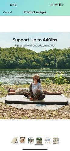 ACACIA 4'' Thick Self Inflating Sleeping Pad with Solid Foam, Innovative, Full - Picture 4 of 6