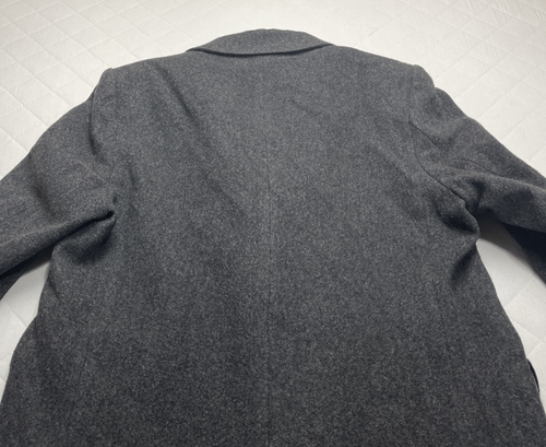 Marshall Fields Coat Men’s 44 Regular Wool Trench Overcoat Gray Long Coat - Picture 11 of 14