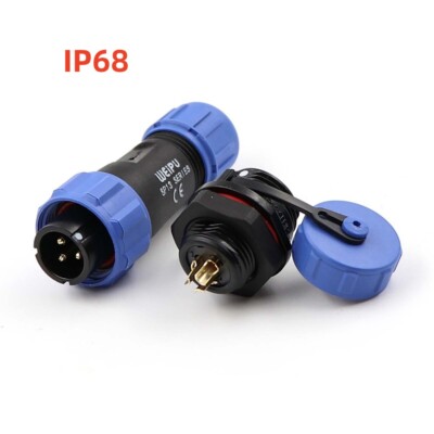 IP68 Waterproof Inline Cable Coupler Plug Socket Connector SP13 2 - 9 Pin