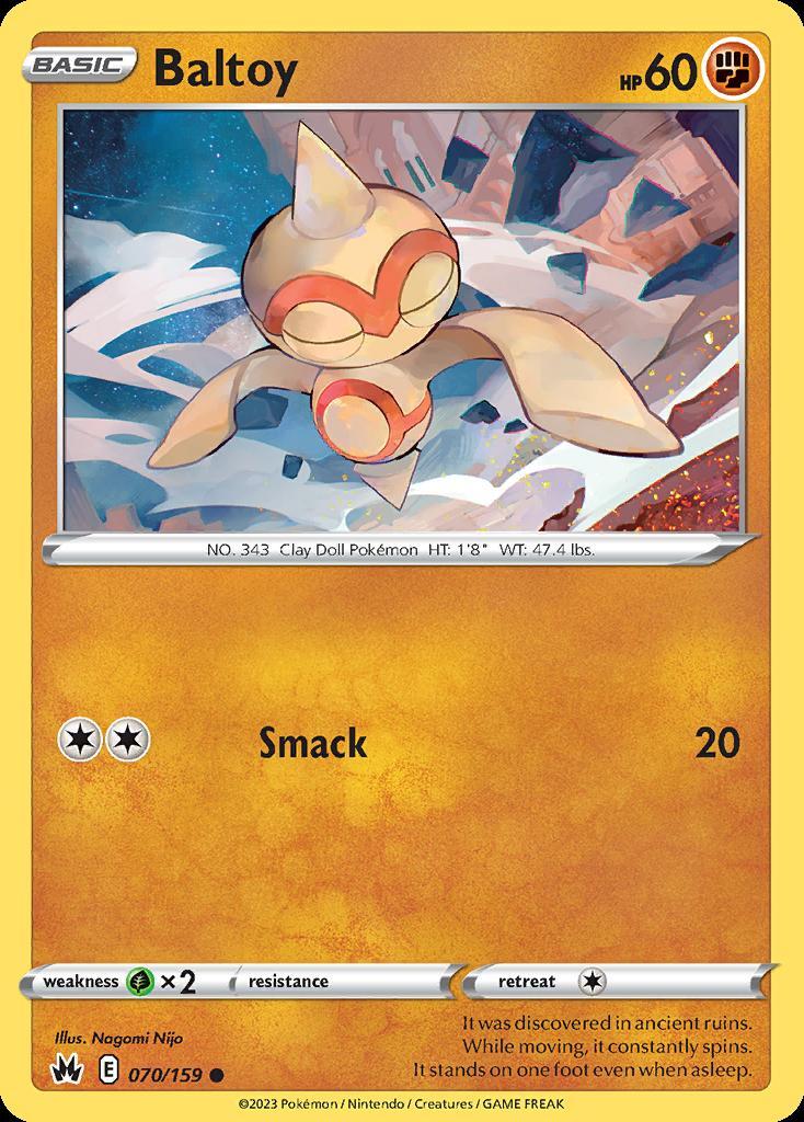 Pokemon Baltoy (70/160) Crown Zenith LP REVERSE HOLO