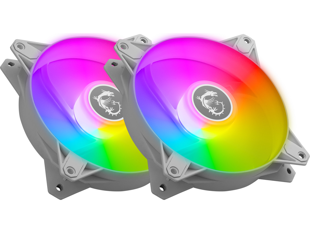 MSI MPG F120 ARGB-2W 120-миллиметровый ШИМ-адресуемый RGB светодиодный вентилятор в корпусе белого цвета - Антивибрационный