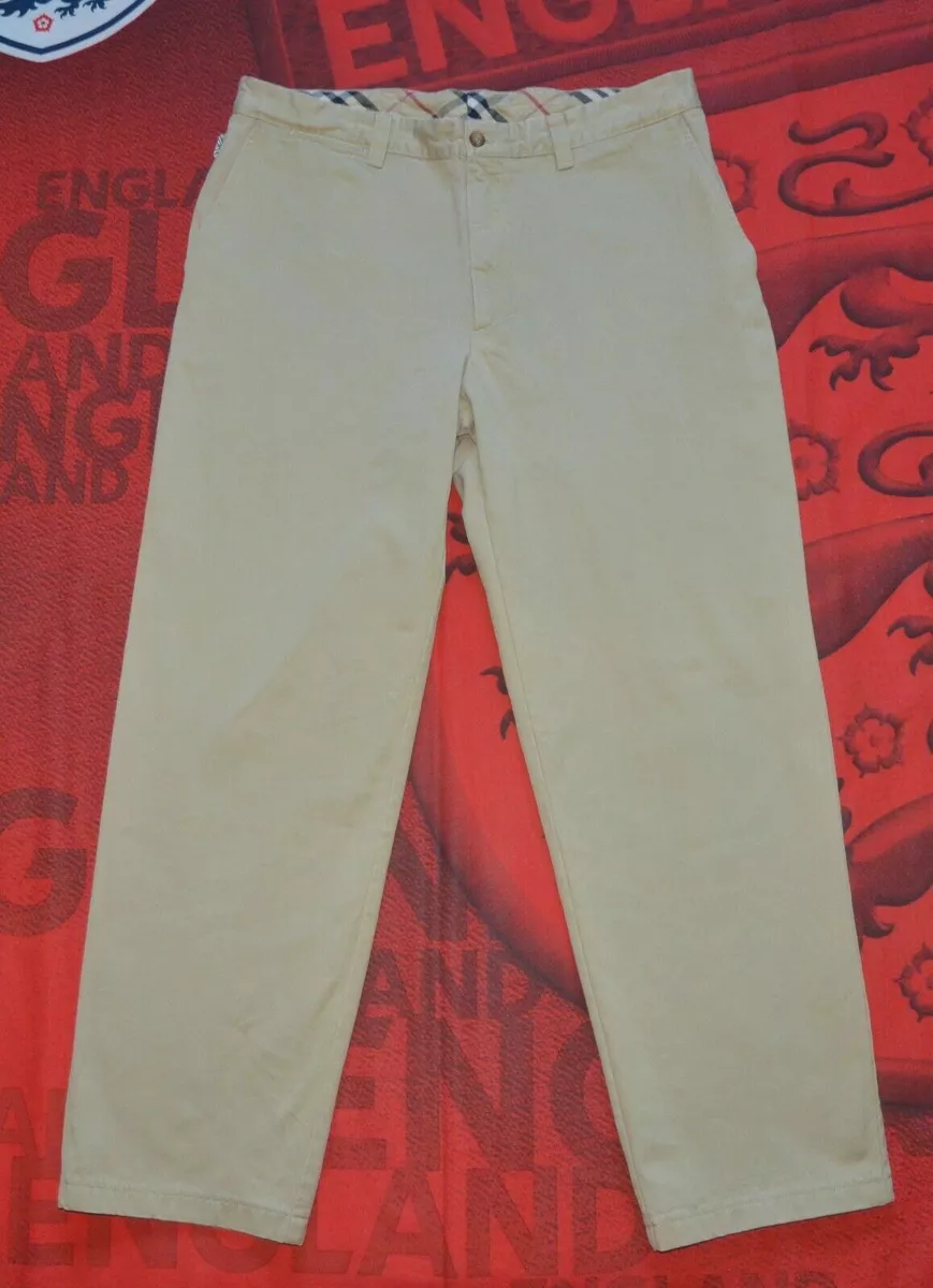 BURBERRY NEW GILBERT Mens Pants Size 46 Beige Casual Made in