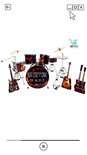Juego de mini guitarra y batería Jimmy Page Led Zeppelin coleccionable envío gratuito - Vídeo 1 de 1