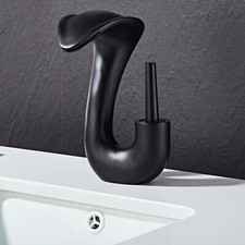 Modern Bathroom Waterfall Black/Gold/Chrome Deck Mounted Basin Mixer Taps Brass