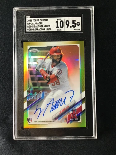 2021 topps chrome jo adell RC true Gold refractor auto 11/50 SGC 9.5/10 