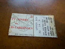 1974 San Francisco 49ers St Louis Cardinals Football Ticket Jim Hart 3 TDs 10/6