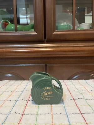 Fiesta Mini Disk Pitcher Jade NWT Pristine First Quality Not Seconds 5 Oz