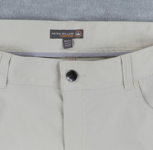 Peter Millar EB66 Performance Golf Pants Mens 36 X 28 Beige 5-Pocket NWOT - Picture 8 of 12