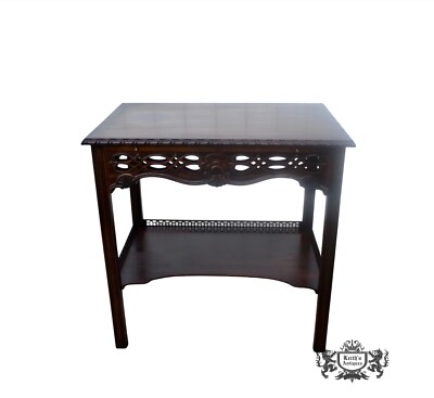 Vintage Wellington Hall Carved Mahogany Edwardian Style Table