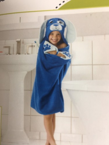 Jumping Beans Blue “Parker Puppy” Hooded Bath/Beach Towel Wrap - NEW with Tags - Picture 10 of 12
