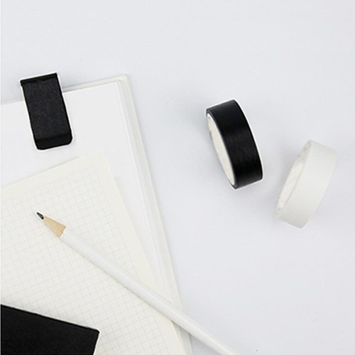 15mmX10M Pure Color White Black Decorative Washi Masking Tape Fast - Picture 7 of 12