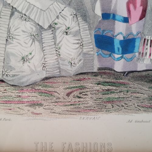 Victorian Godey’s Lady’s Book Bridal Fashion Magazine Print 1869 Framed - Bild 3 von 6