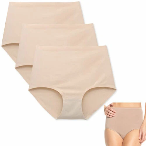 3 Women's Laser Cut Seamless Brief High Waist Panties Underwear