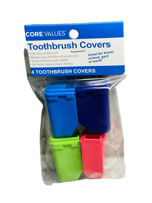 Toothbrush Covers, 1pk 4pcs For Travel/School/Gym-Fits Any Toothbrush-NEW