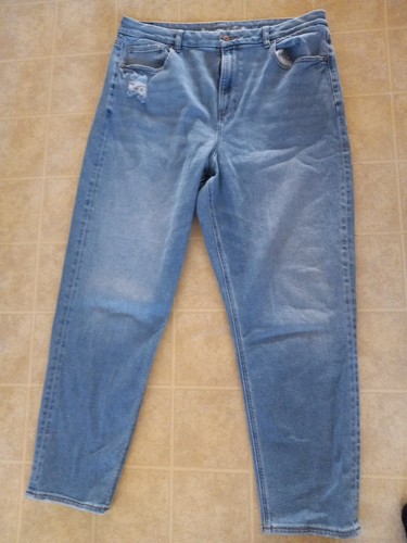 AMERICAN EAGLE Womens Jeans Size 18 Light Wash Denim Blue Curvy Mom Stretch - 第 1/4 張圖片