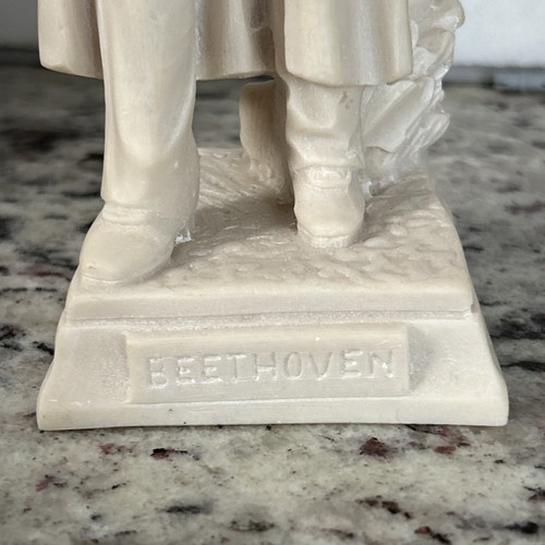 Beethoven Skulptur volle Länge Figur Vintage Faro Italien Alabasterharz 8,5" - Bild 2 von 8