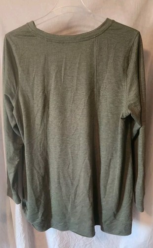 Womens Logo Lounge XL Pull Over Long Sleeve Shirt Poly Blend Pocket At Waist - Picture 7 of 10