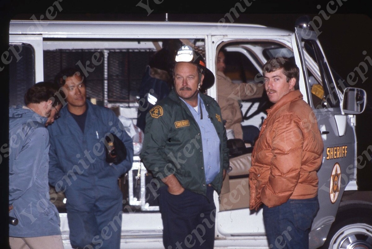 sl92 Original slide 1980's Los Angeles LAFD LA Firemen