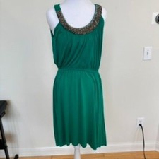 Apt. 9 Green Embellished Neck Dress – Size M