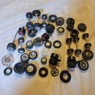 48 VINTAGE TONKA strombecker plastic TOY TRUCK HUGE LOT WHEELS TIRES 1" 5/8"