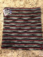 Toby N Me Adult Reversible Black/Red/Gray Stripe Cowl Scarf  A2