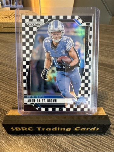 2024 Panini Prizm Amon-Ra St Brown Checker Board Black And White SSP Lions #95