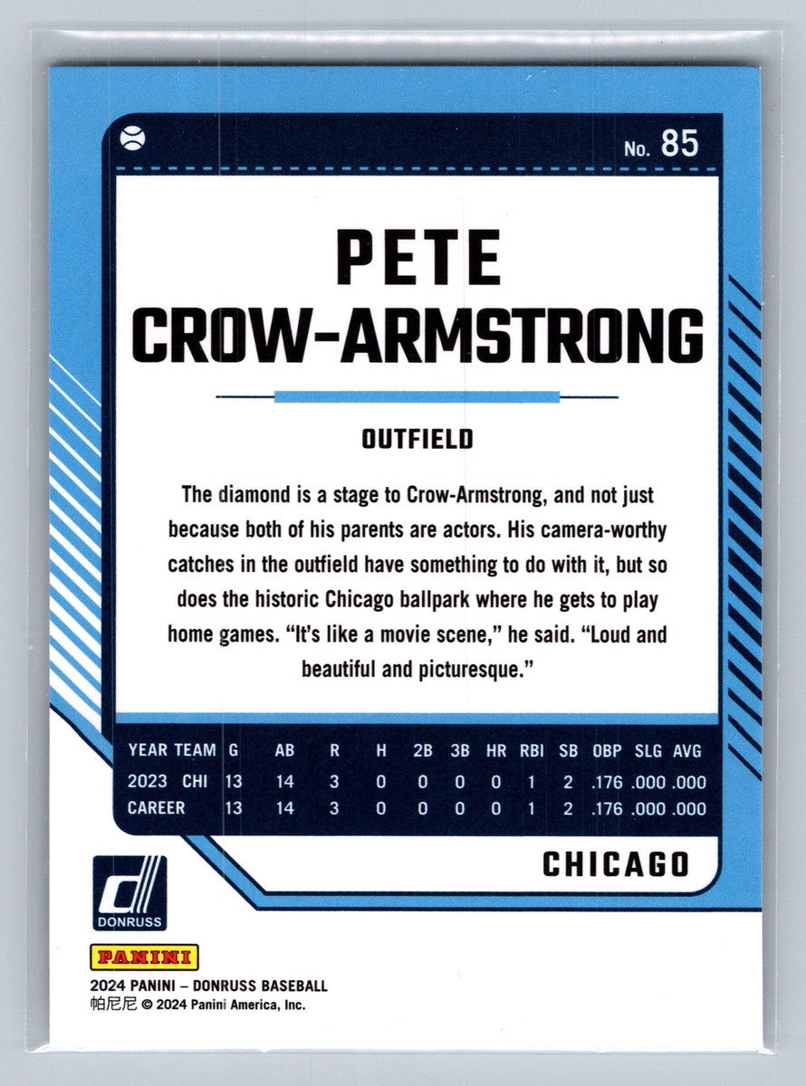 Pete Crow-Armstrong #85 2024 Donruss Chicago Cubs | eBay