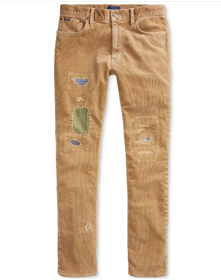Polo Ralph Lauren Men Varick Slim Straight Distressed Corduroy