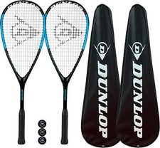 Dunlop Hypermax Nano Squash Racket Twin Set inc Covers & 3 Squash Balls