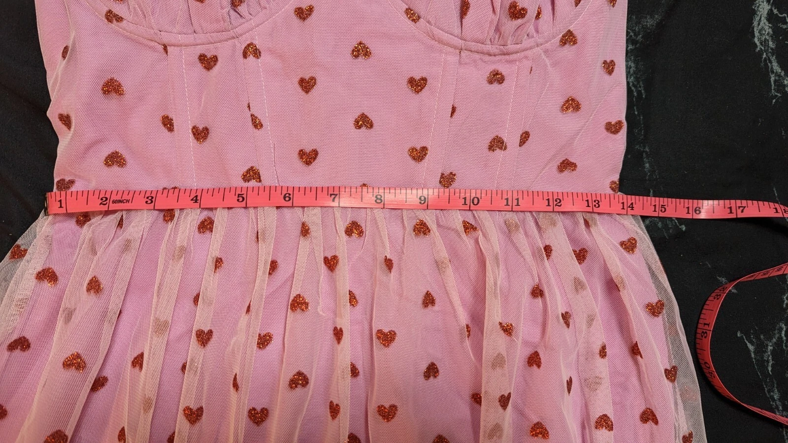 Abito BETSEY JOHNSON San Valentino con paillettes e cuore bustier taglia 6 AUTENTICO nuovo!