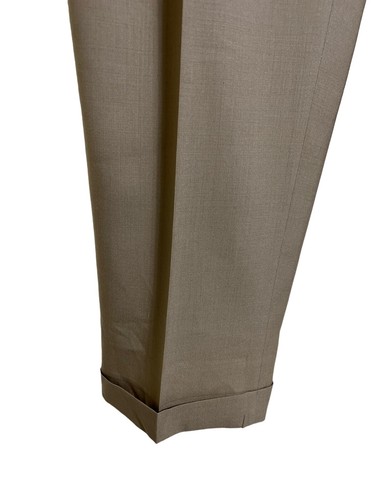 Pantalones delanteros planos Lauren Ralph Lauren 100 % lana para hombre talla 40x30 beige - Imagen 4 de 10