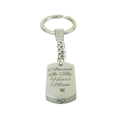 Always in my heart Mum heart Urn Keyring Memorial Ash Cremation Jewellery Engrav