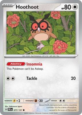 Hoothoot 77/131 Common | Prismatic Evolutions | Pokemon Card