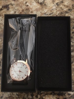 2-lot Mreurio Quartz MENS Rose-gold Plated BLK Band watch ...