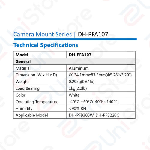 Original Dahua PFA107 Aluminum Hanging Mount Adapter for Mini PTZ Network Camera - Picture 8 of 9