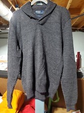 Vtg Polo Ralph Lauren Men's Med Alpaca / Wool Shawl Collar Knit Sweater EUC