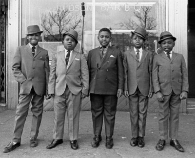 AFRICAN AMERICAN BOYS WEARING THE SUNDAY BEST 1940S  8x10 Photo