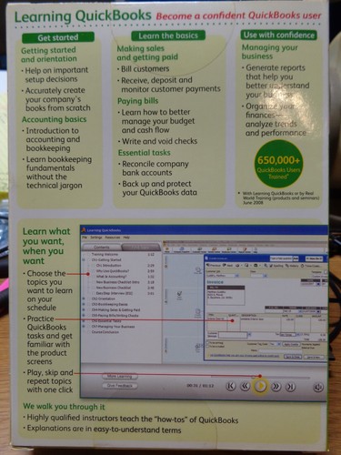 New Sealed Intuit Learning QuickBooks Training CD 2008 - Afbeelding 2 van 2